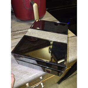 Tahari Mirrored Glass Jewelry Box with Rhinestone Accents